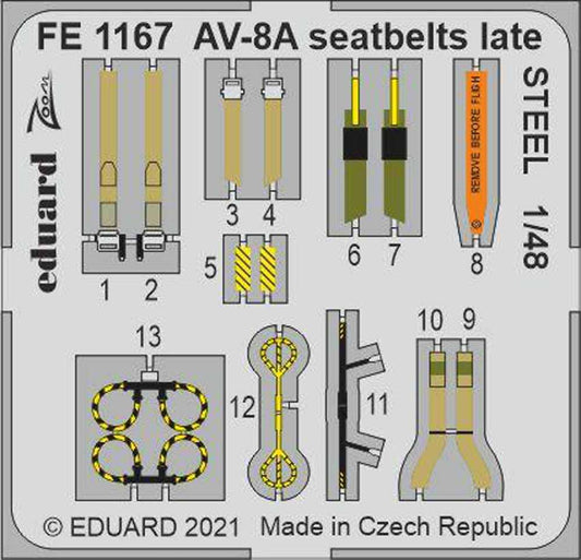 Eduard FE1167 Etched Aircraft Detailling Set 1:48 McDonnell-Douglas AV-8A Harrie