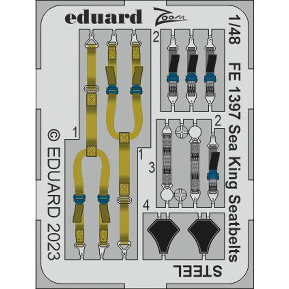 Eduard Sea King Airfix A11006 HAS.1/HAS.5/HU.5 1:48 Steel Seatbelts Set EDFE1397