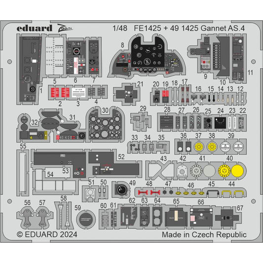 Eduard Fairey Gannet AS.4 1:48 Etch Detail Set for Airfix A11007 EDFE1425