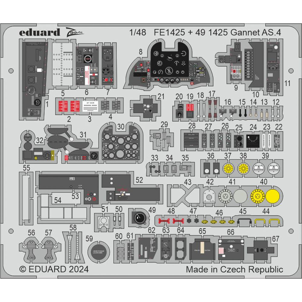 Eduard Fairey Gannet AS.4 1:48 Etch Detail Set for Airfix A11007 EDFE1425