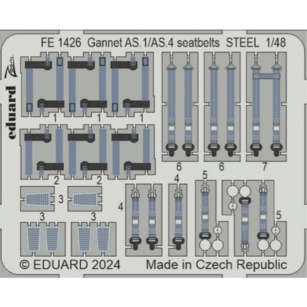 Eduard Fairey Gannet AS.1/4 1:48 Steel Seatbelts Set for Airfix A11007 EDFE1426