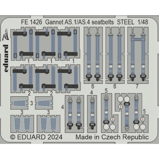 Eduard Fairey Gannet AS.1/4 1:48 Steel Seatbelts Set for Airfix A11007 EDFE1426