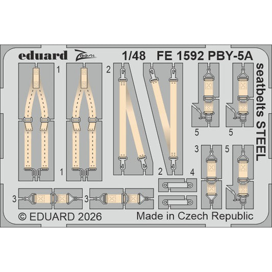 Eduard Consolidated PBY-5A Catalina STEEL Seatbelts 1:48 Etch Set