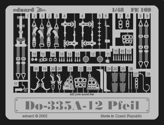 Eduard FE169 Etched Aircraft Detailling Set 1:48 Dornier Do-335A-12