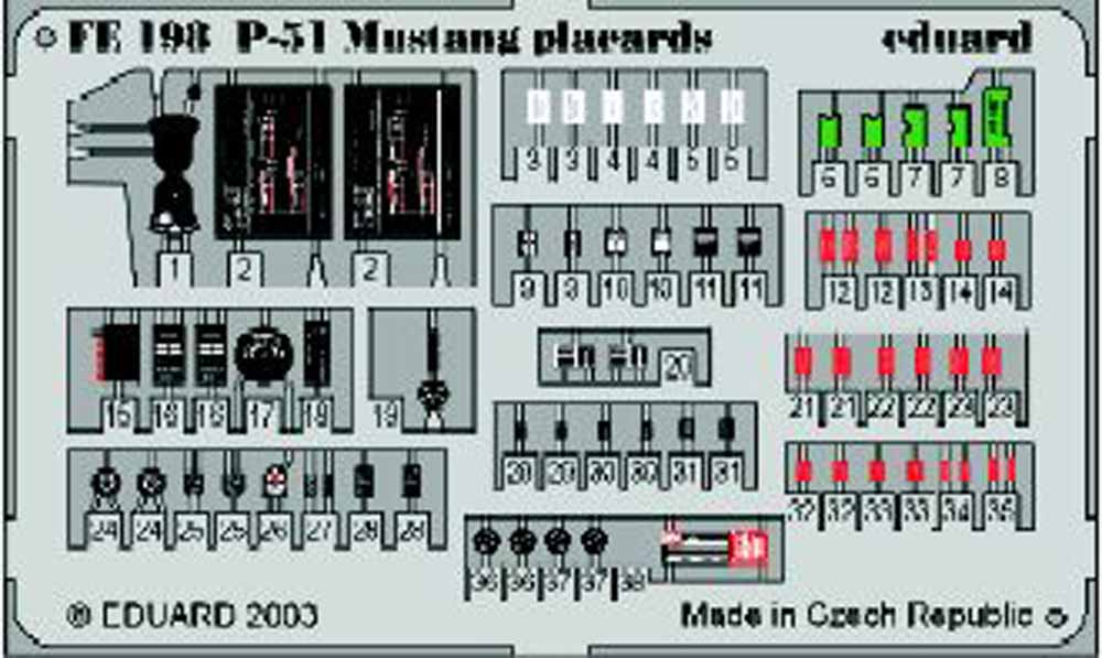 Eduard FE198 Etched Aircraft Detailling Set 1:48 North-American P-51 Mustang pla