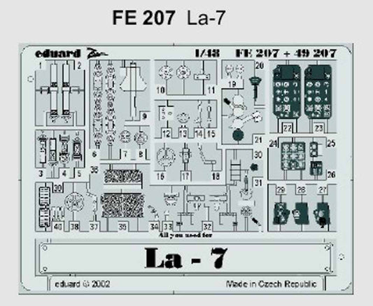 Eduard FE207 Etched Aircraft Detailling Set 1:48 Lavochkin La-7 Pre-painted in C