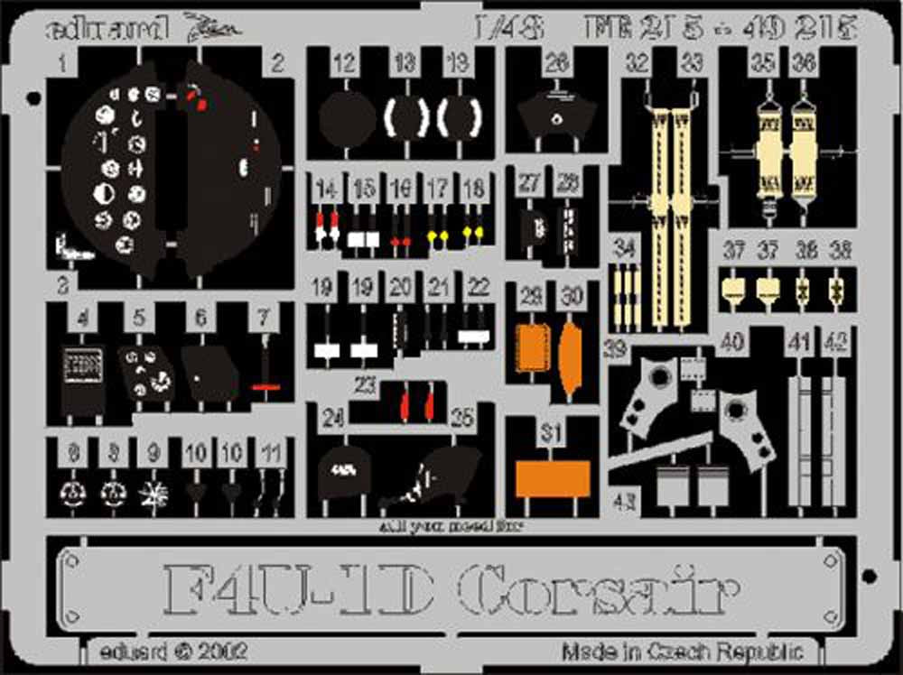 Eduard FE215 Etched Aircraft Detailling Set 1:48 Vought F4U-1D Corsair Pre-paint