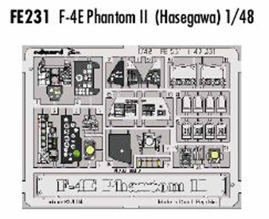 Eduard FE231 Etched Aircraft Detailling Set 1:48 McDonnell F-4E Phantom Pre-pain