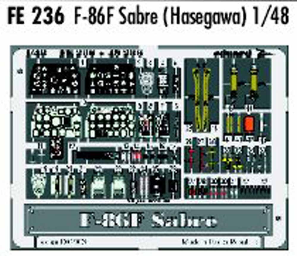 Eduard FE236 Etched Aircraft Detailling Set 1:48 North-American F-86F Sabre Pre-