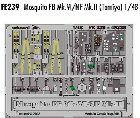 Eduard FE239 Etched Aircraft Detailling Set 1:48 de Havilland Mosquito Mk.VI/NF.