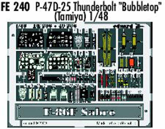 Eduard FE240 Etched Aircraft Detailling Set 1:48 Republic P-47D-25 'Bubble' Pre-