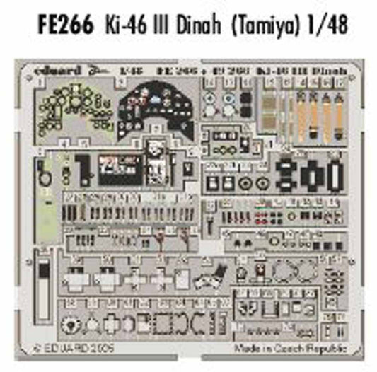 Eduard FE266 Etched Aircraft Detailling Set 1:48 Mitsubishi Ki-46-III Dinah Pre-