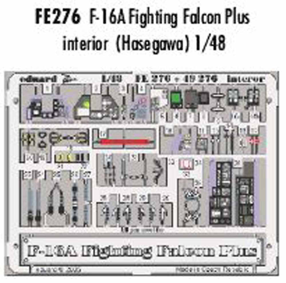 Eduard FE276 Etched Aircraft Detailling Set 1:48 General-Dynamics F-16A Plus Fig