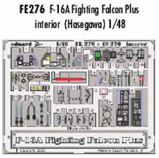 Eduard FE276 Etched Aircraft Detailling Set 1:48 General-Dynamics F-16A Plus Fig