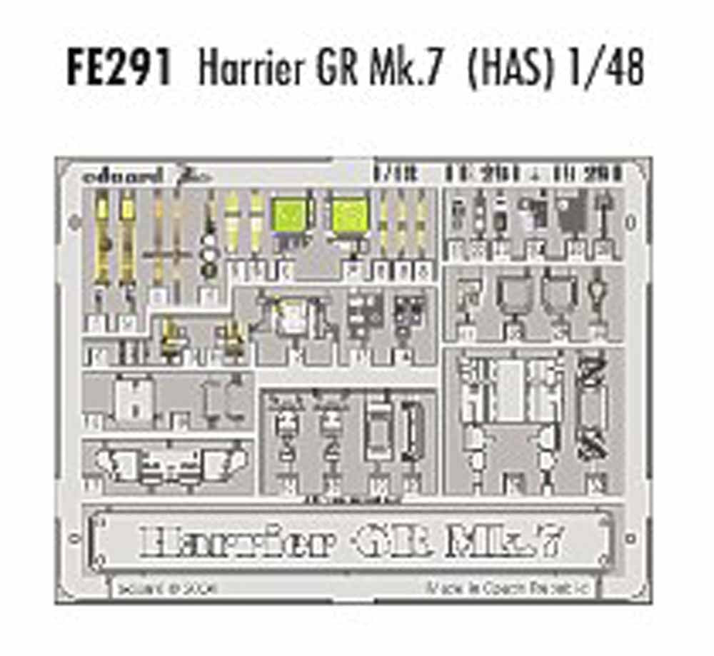Eduard FE291 Etched Aircraft Detailling Set 1:48 BAe Harrier GR.7 Pre-painted in