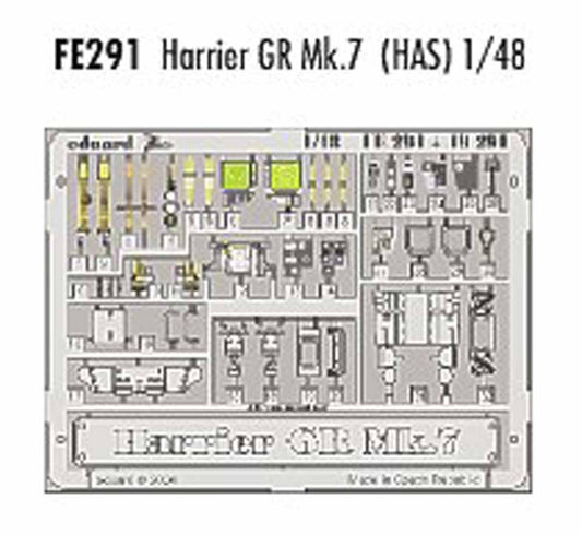 Eduard FE291 Etched Aircraft Detailling Set 1:48 BAe Harrier GR.7 Pre-painted in