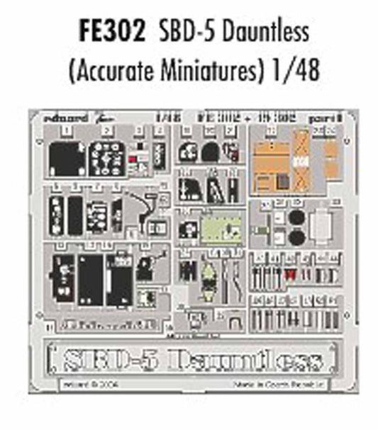 Eduard FE302 Etched Aircraft Detailling Set 1:48 Douglas SBD-5 Dauntless Pre-pai