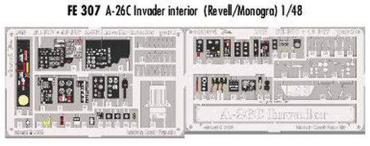 Eduard FE307 Etched Aircraft Detailling Set 1:48 Douglas A-26C Invader interior