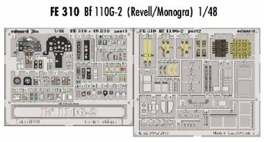 Eduard FE310 Etched Aircraft Detailling Set 1:48 Messerschmitt Bf-110G-2 Pre-pai