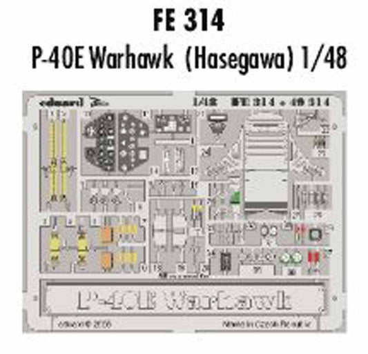 Eduard FE314 Etched Aircraft Detailling Set 1:48 Curtiss P-40E Kittyhawk/Warhawk