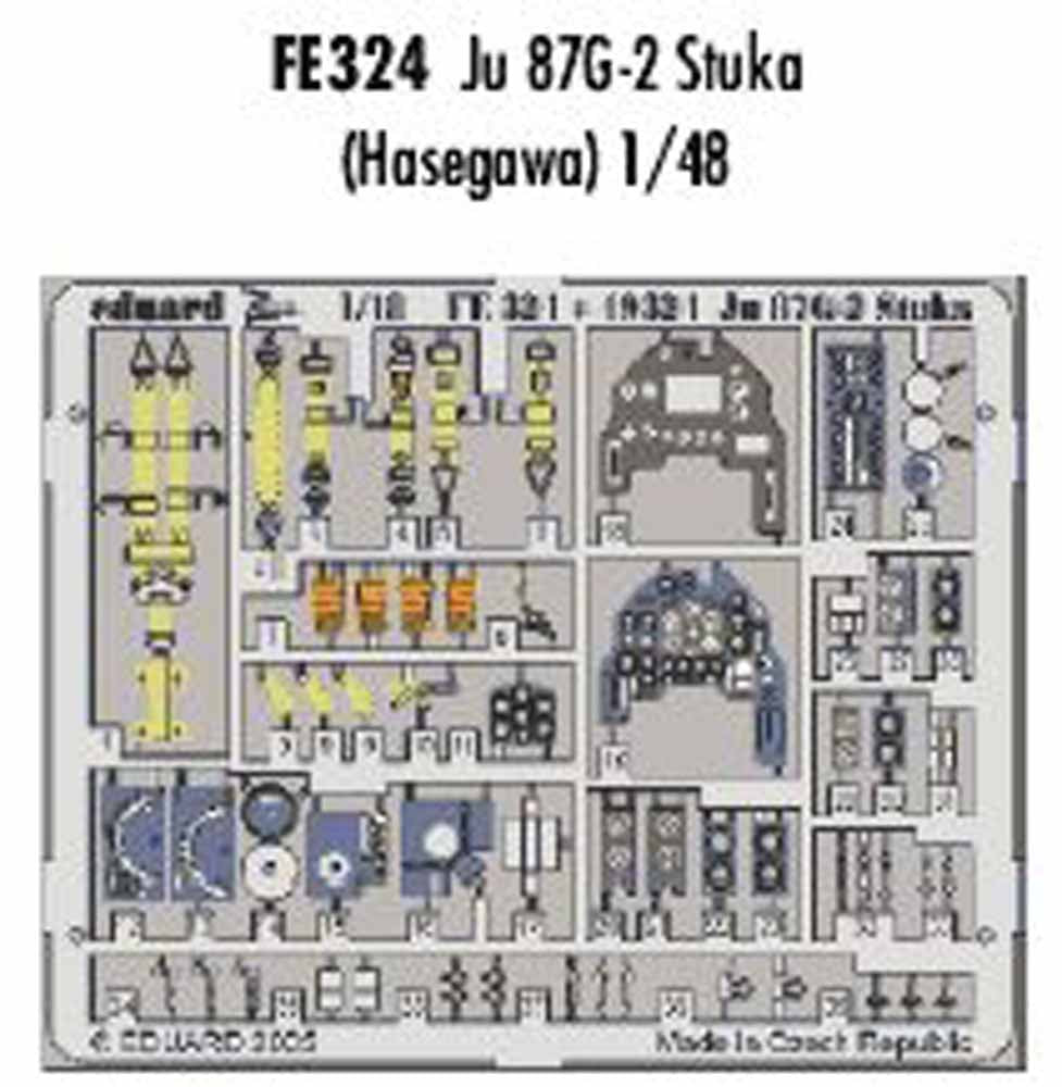 Eduard FE324 Etched Aircraft Detailling Set 1:48 Junkers Ju-87G-2 'Stuka' Pre-pa
