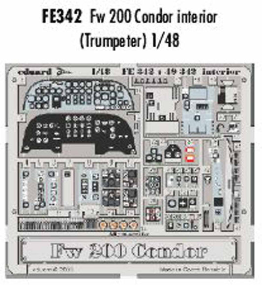 Eduard FE342 Etched Aircraft Detailling Set 1:48 Focke-Wulf Fw-200 Condor interi
