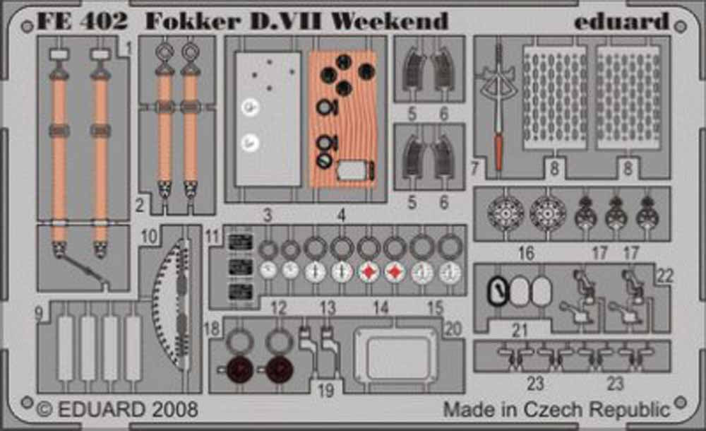 Eduard FE402 Etched Aircraft Detailling Set 1:48 Fokker D.VII Pre-painted in Col
