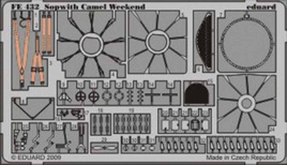Eduard FE432 Etched Aircraft Detailling Set 1:48 Sopwith Camel Pre-painted in Co