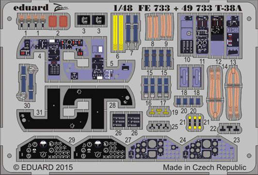 Eduard FE733 Etched Aircraft Detailling Set 1:48 Northrop T-38A Talon interior
