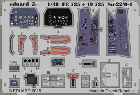 Eduard FE735 Etched Aircraft Detailling Set 1:48 Sukhoi Su-22M4 interior