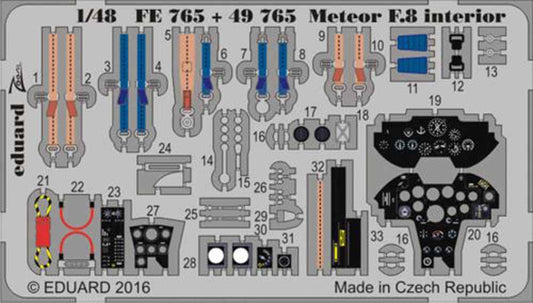 Eduard FE765 Etched Aircraft Detailling Set 1:48 Gloster Meteor F.8
