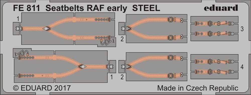 Eduard FE811 Etched Aircraft Detailling Set 1:48 Seatbelts RAF early Steel kits