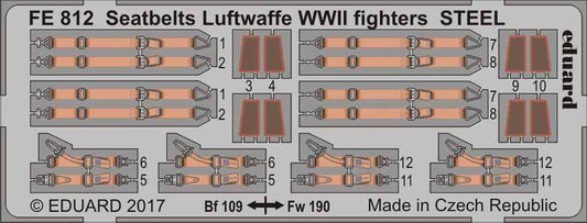 Eduard FE812 Etched Aircraft Detailling Set 1:48 Seatbelts Lufewaffe WWII fighte