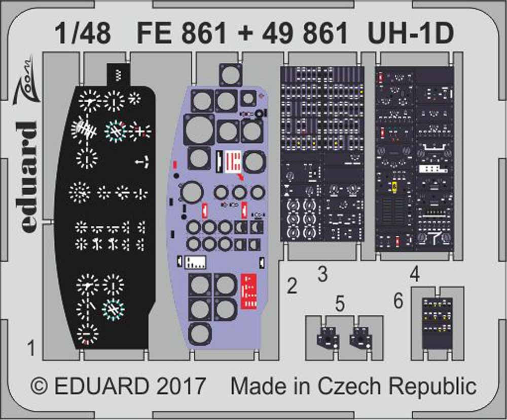 Eduard FE861 Etched Aircraft Detailling Set 1:48 Bell UH-1D