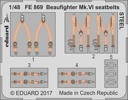 Eduard FE869 Etched Aircraft Detailling Set 1:48 Bristol Beaufighter Mk.VI seatb