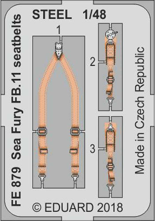 Eduard FE879 Etched Aircraft Detailling Set 1:48 Hawker Sea Fury FB.11 seatbelts