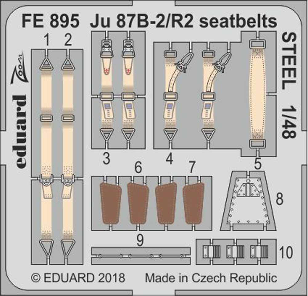 Eduard FE895 Etched Aircraft Detailling Set 1:48 Junkers Ju-87B/R-2 'Stuka' seat