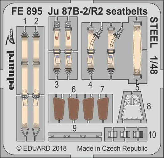 Eduard FE895 Etched Aircraft Detailling Set 1:48 Junkers Ju-87B/R-2 'Stuka' seat