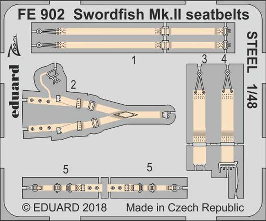 Eduard FE902 Etched Aircraft Detailling Set 1:48 Fairey Swordfish Mk.II seatbelt