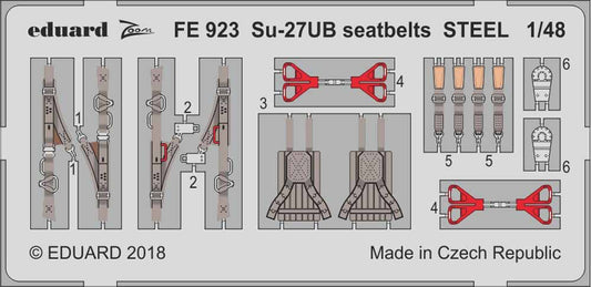 Eduard FE923 Etched Aircraft Detailling Set 1:48 Sukhoi Su-27UB seatbelts Steel