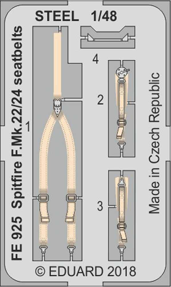 Eduard FE925 Etched Aircraft Detailling Set 1:48 Supermarine Spitfire F.Mk.22/24