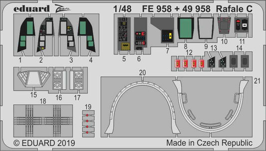 Eduard FE958 Etched Aircraft Detailling Set 1:48 Dassault Rafale C