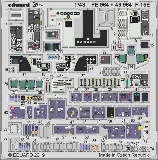 Eduard FE964 Etched Aircraft Detailling Set 1:48 McDonnell F-15E Strike Eagle