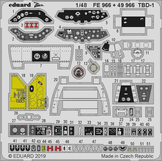 Eduard FE966 Etched Aircraft Detailling Set 1:48 Douglas TBD-1 'Devastator'
