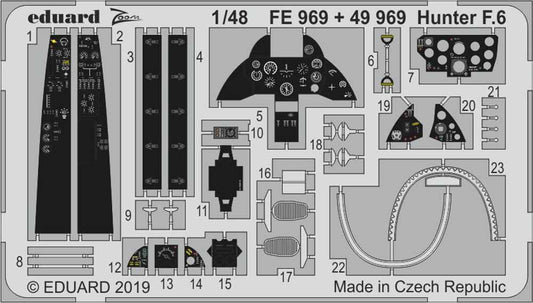 Eduard FE969 Etched Aircraft Detailling Set 1:48 Hawker Hunter F.6
