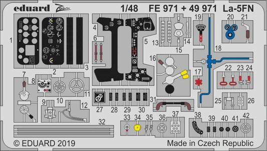 Eduard FE971 Etched Aircraft Detailling Set 1:48 Lavochkin La-5FN