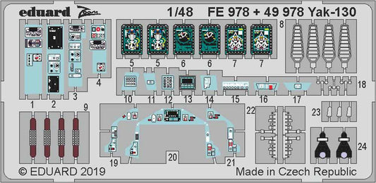 Eduard FE978 Etched Aircraft Detailling Set 1:48 Yakovlev Yak-130