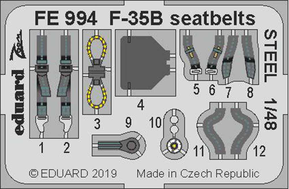 Eduard FE994 Etched Aircraft Detailling Set 1:48 Lockheed-Martin F-35B seatbelts