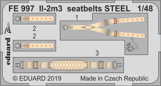 Eduard FE997 Etched Aircraft Detailling Set 1:48 Ilyushin Il-2m3 seatbelts Steel