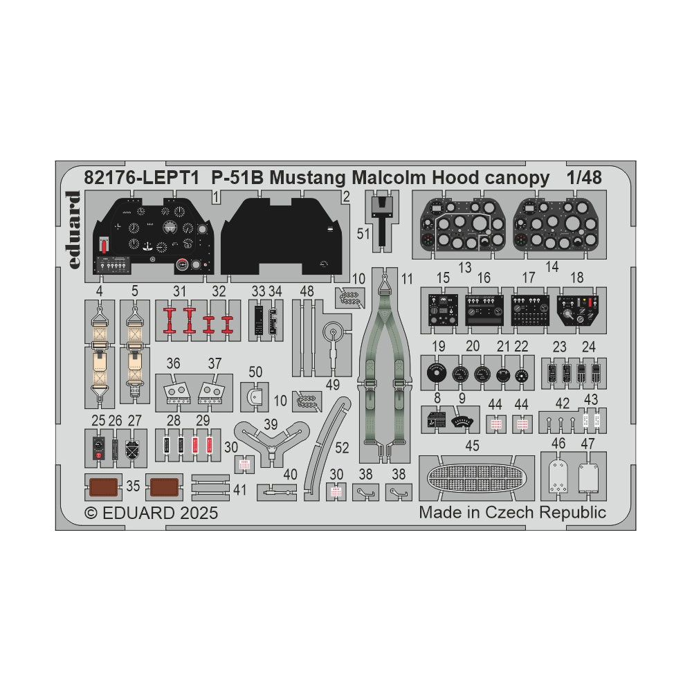 Eduard 82176 N.A. P-51B Mustang w/Malcolm Hood ProfiPACK 1:48 Model Kit